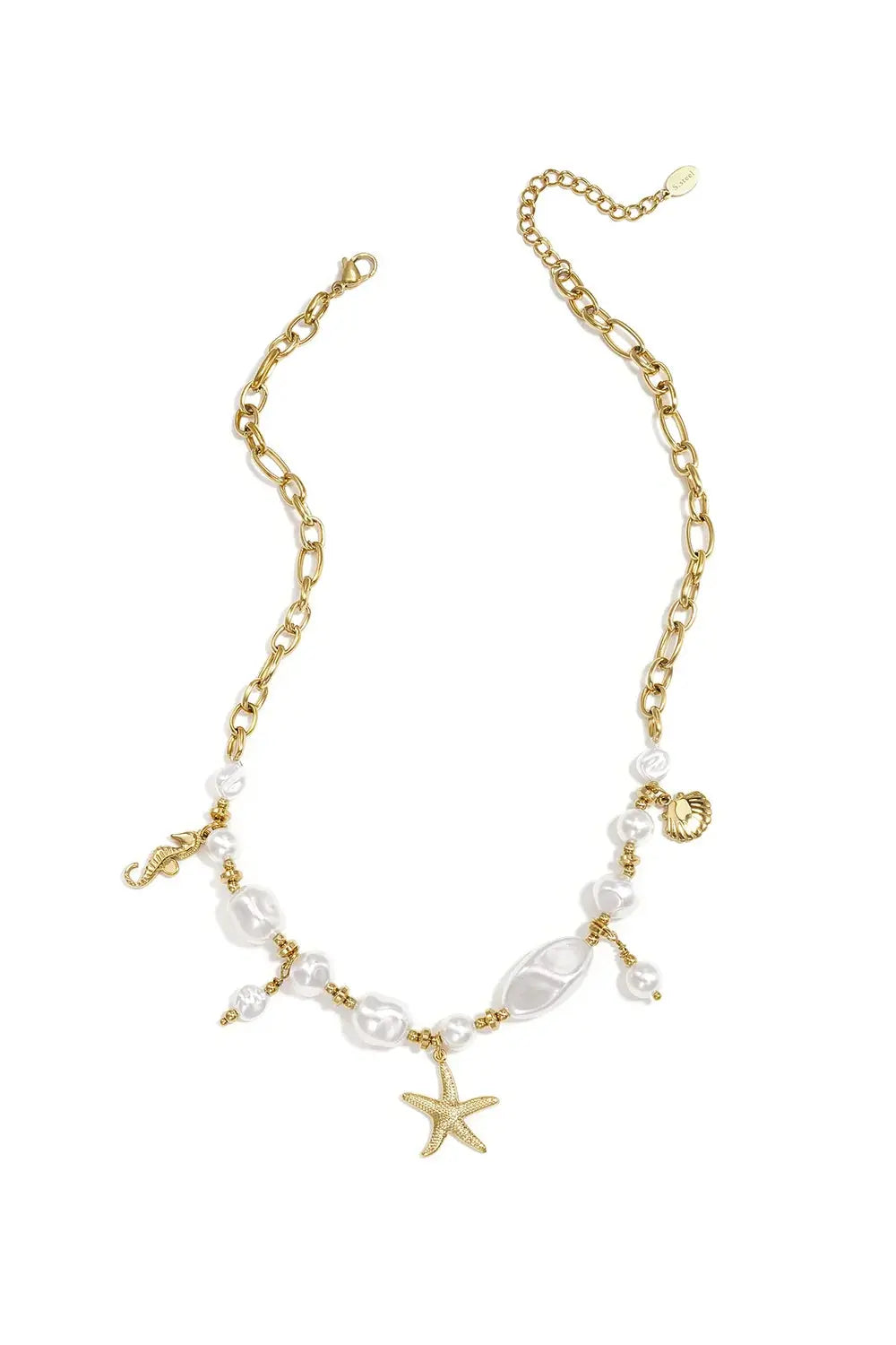 "Sirena" Baroque Pearl & Ocean Charm Necklace Ailani Jewels