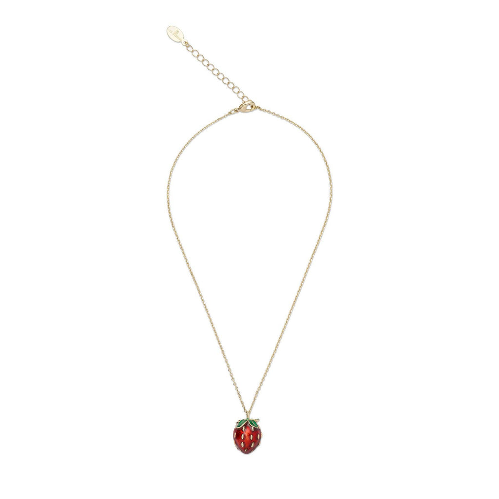"Sweet Secret" Opening Strawberry Mouse Pendant Necklace