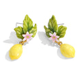 "Limone" Hand-Painted Enamel Drop Earrings