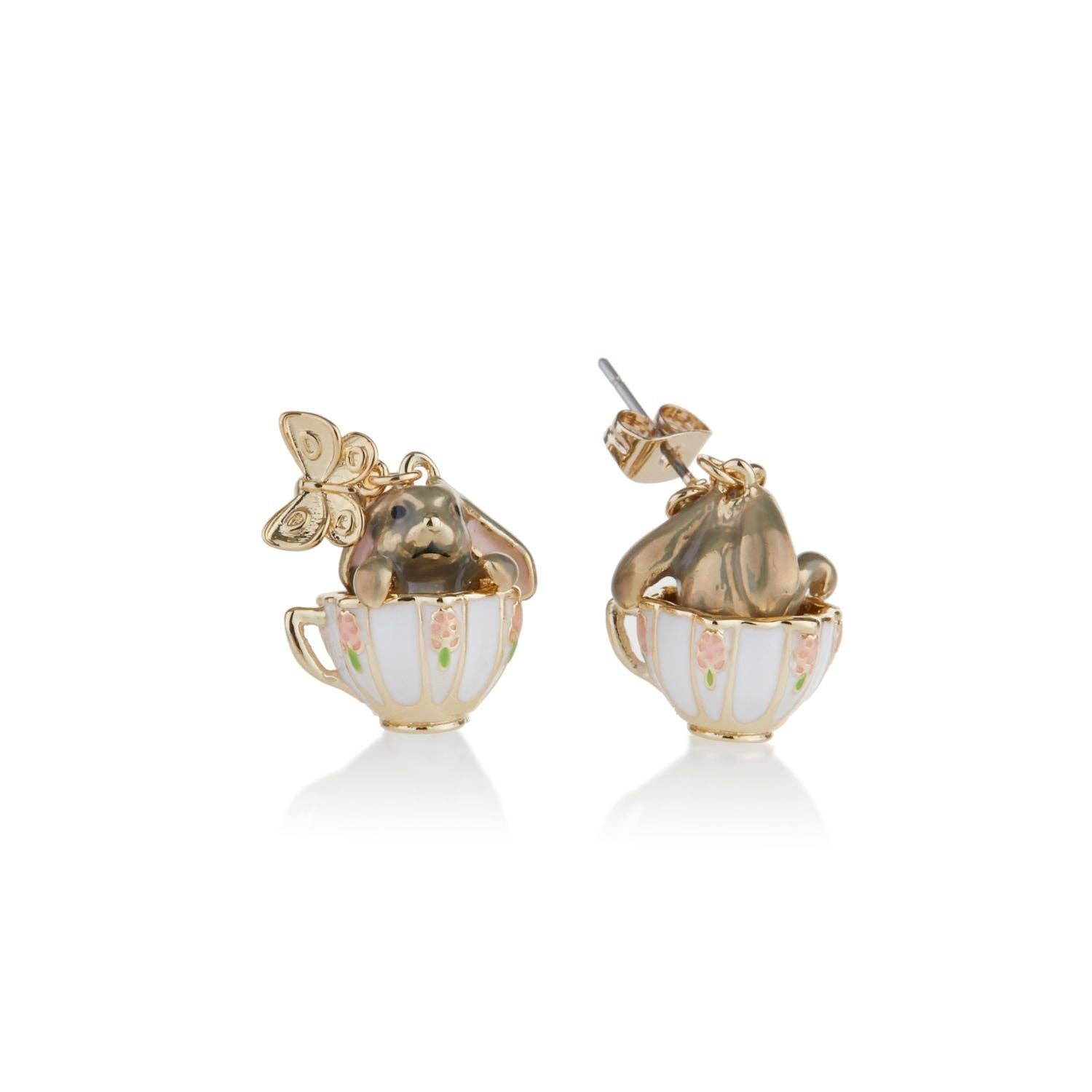 "Alice" Teacup Bunny Drop Earrings