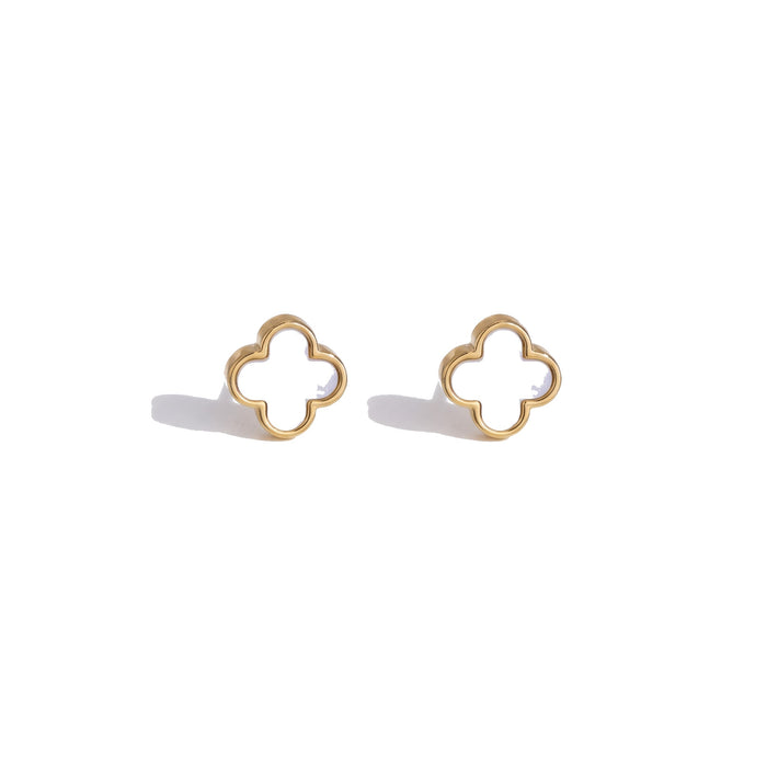 "Fleur" Pearl Clover Stud Earrings
